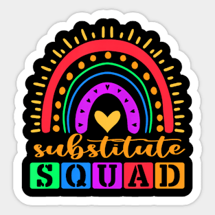 Teacher Rainbow Lover Back To School Sub Squad Sticker